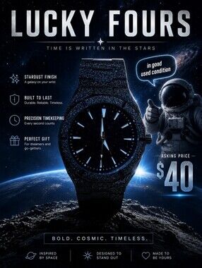 Stardust Finish Black Cosmic Watch – Lucky Fours